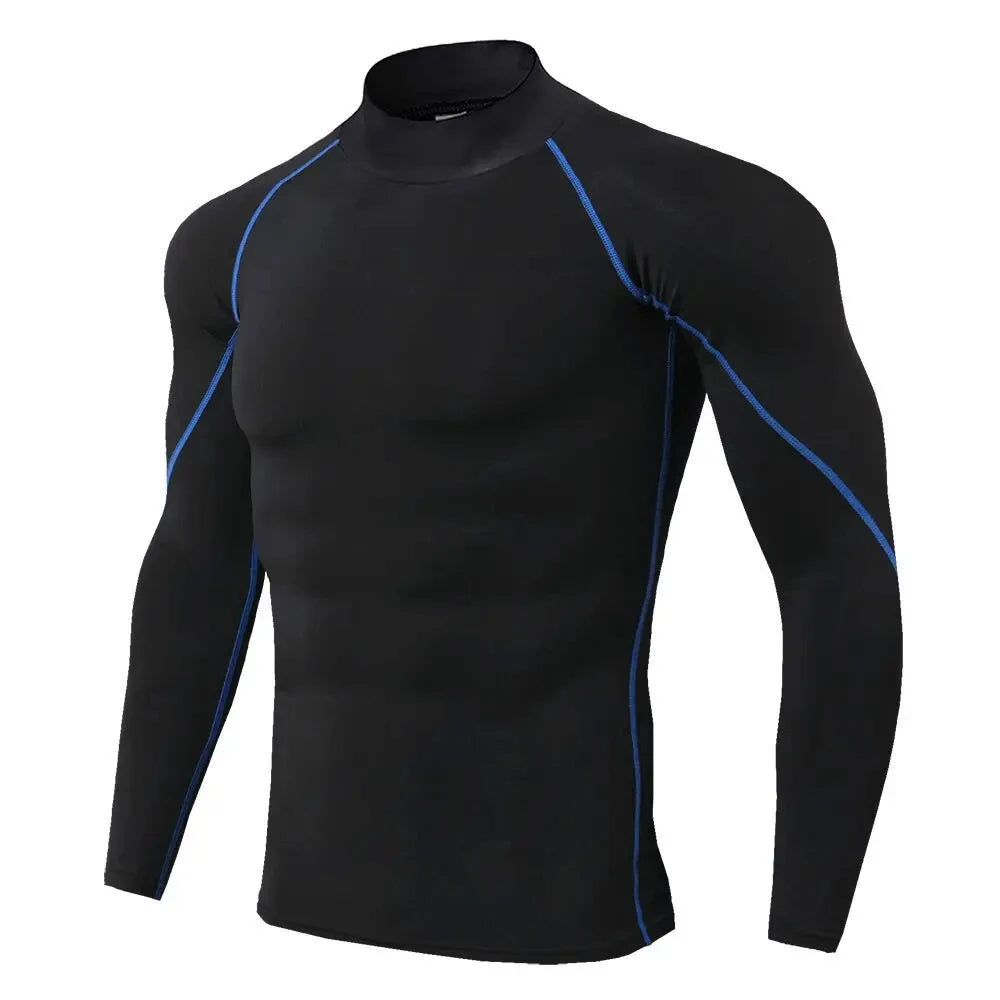T-shirts Winter Man Compression Shirt Cycling Clothing Warmth Shirt Warm Bottoming Shirt Men Compression T-Shirt Gym Sportswear 2024 New