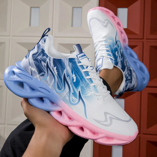 Women Sneakers  Lightweight Mesh Breathable Comfortable Flat Soft Tennis Shoes Summer Lace-up Sneakers Man