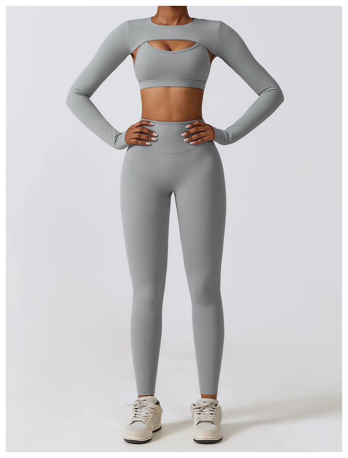 Legging Women's Sportswear Yoga Set Workout Clothes Athletic Wear Sports Gym Legging 2/3PCS Fitness Bra Crop Top Long Sleeve Yoga Suit