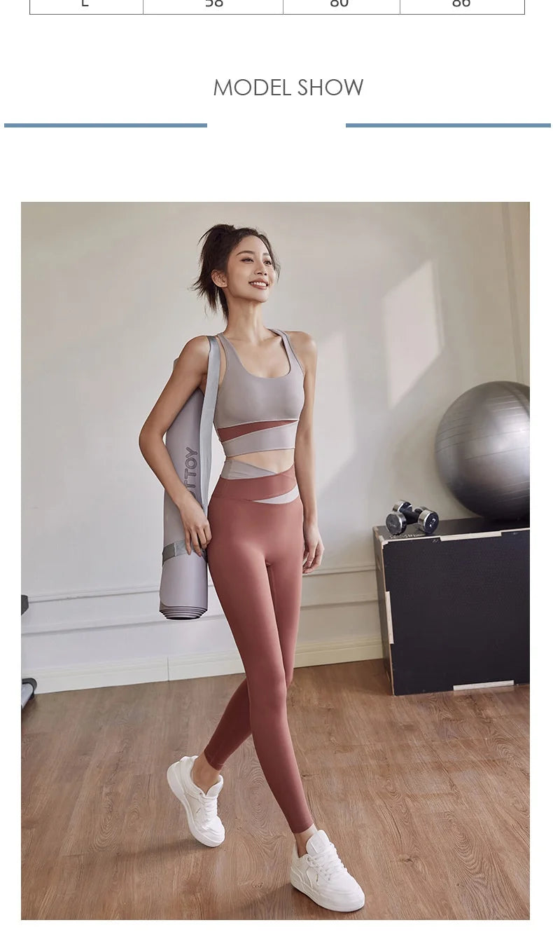Legging Two Piece Yoga Set Women Sportswear Suit Outfit Gym Leggings With Bra Pants Sports Bra Shorts For Fitness Clothing Workout Set