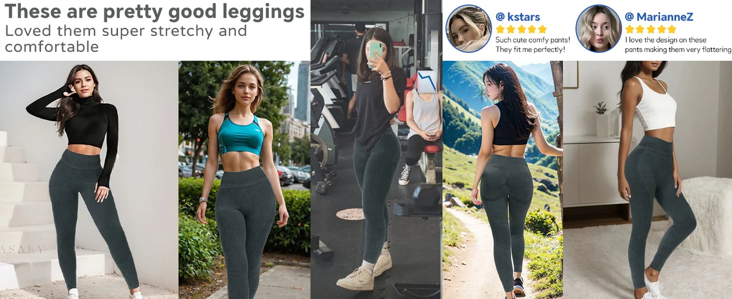 Leggings 2 Pack Women's High Waisted Sexy Butt Lifting Seamless Solid Color Yoga Leggings Elastic And Breathable Fitness Sports Pants