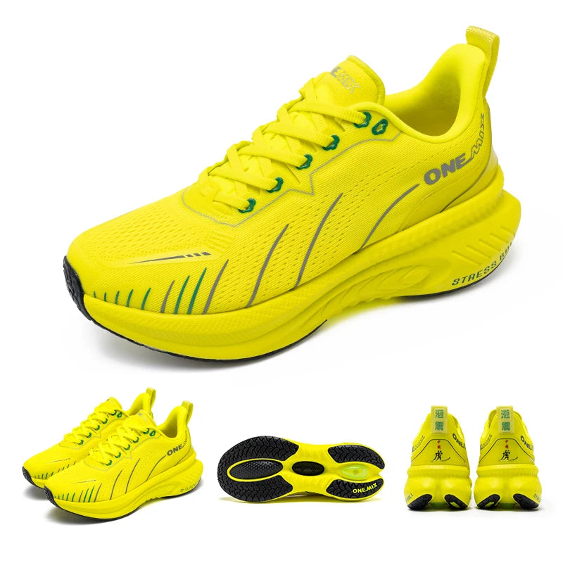 Sneakers New Cushioning Running Shoes For Men Suitable Heavy Runners Lace Up Sports Women Non-slip Outdoor Athletic Male Sneakers