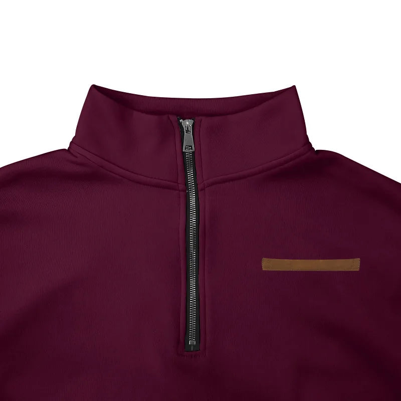 JUMPER fleece long-sleeved men's sweater half zipper loose stand-up collar pullover men's sweater