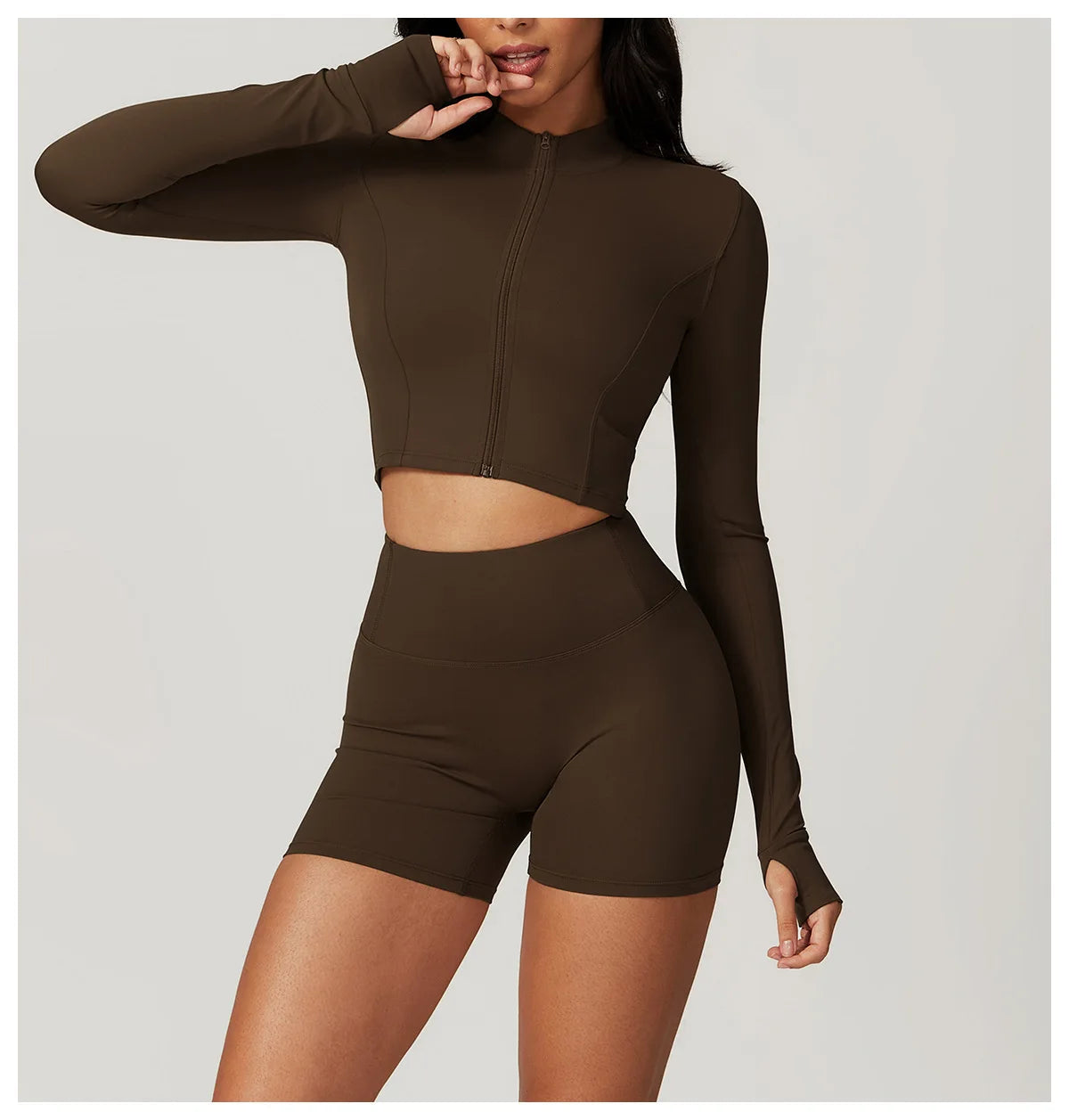 Legging 3PCS Yoga Set Women Workout Sets Sportswear Gym Clothing Fitness zipper Long Sleeve High Waist Leggings Sports Suits Yoga Suit