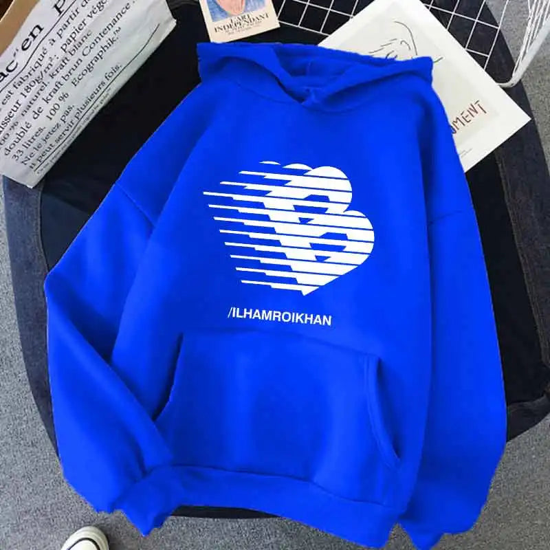 Street Fashion Casual Hoodie for Women's Polyester Knit Fabric Long Sleeve Regular Fit Hooded Pullover with Slight Stretch