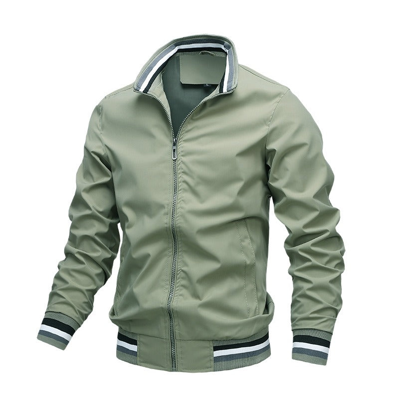 JUMPER Winter Men's Stand Collar Casual Zipper Jacket Outdoor Sports Coat Windbreaker Jacket for Men Waterproof Bomber