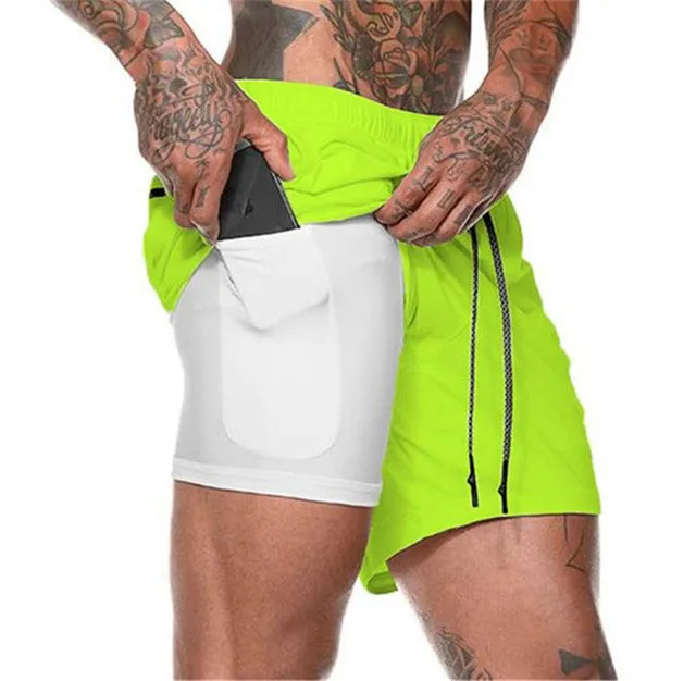 Shorts  Sportswear Double-deck Running Shorts 2 In 1 Beach Bottoms Summer Gym Fitness Training Jogging Short Pants Men
