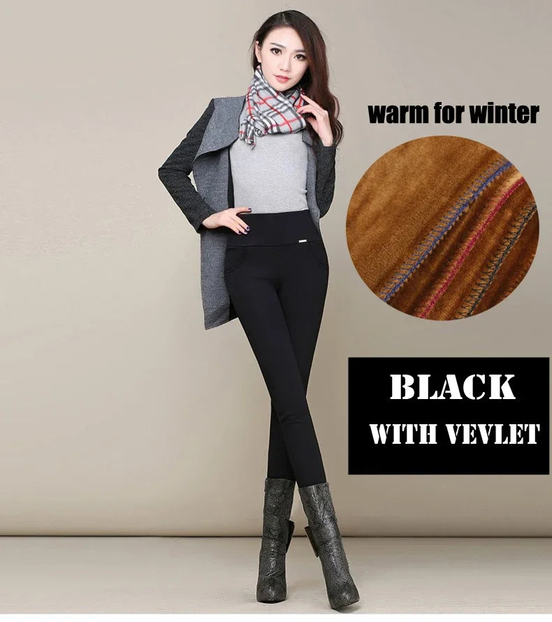 Leggings 6XL Autumn Winter Velvet Leggings for Women High Waist Skinny Legging Long Pants woman Warm Winter Leggings