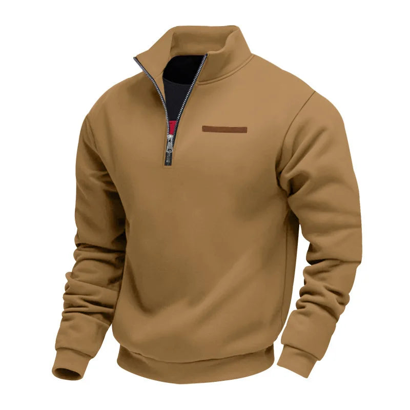 JUMPER fleece long-sleeved men's sweater half zipper loose stand-up collar pullover men's sweater