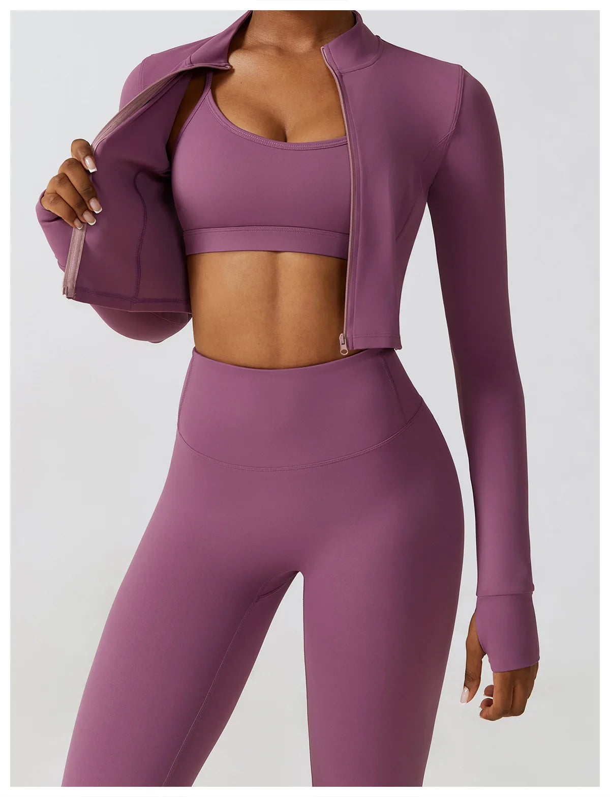 Legging Women's Sportswear Yoga Set Workout Clothes Athletic Wear Sports Gym Legging 2/3PCS Fitness Bra Crop Top Long Sleeve Yoga Suit