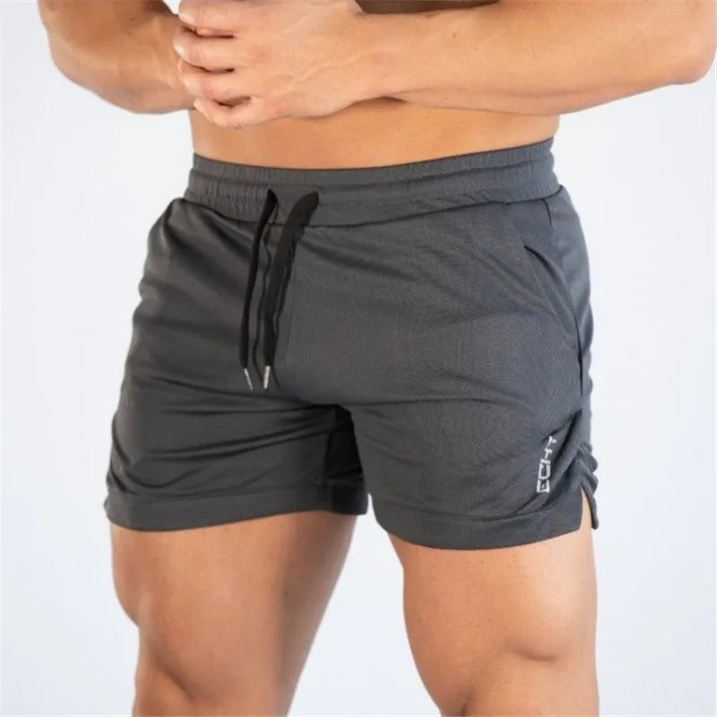 Shorts  men's breathable trend muscle fitness training three point pants running casual sports shorts