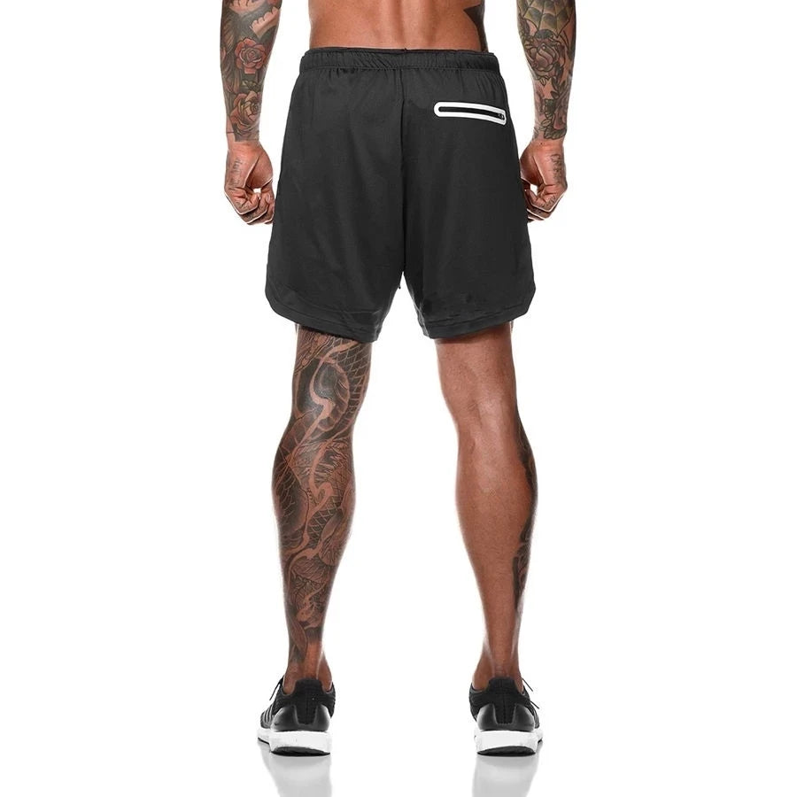 Shorts  Sportswear Double-deck Running Shorts 2 In 1 Beach Bottoms Summer Gym Fitness Training Jogging Short Pants Men