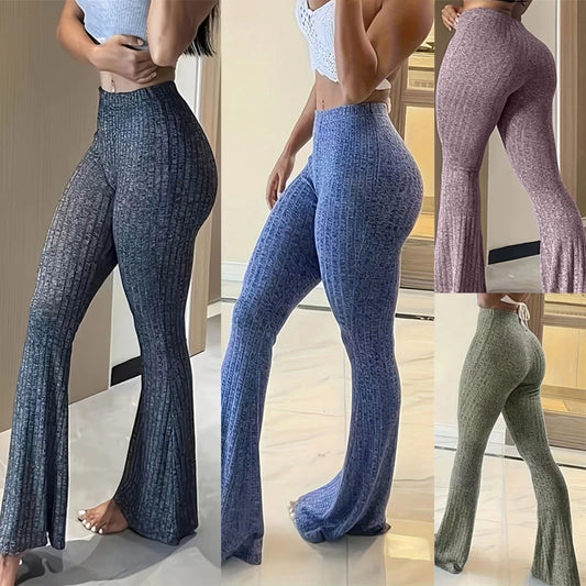 Leggings Slim High Waist Capris Sexy Bell Bottom Flare Tights Solid Hot Y2k Women Clothes E Girl Aesthetic Fashion Streetwear Woman Pants