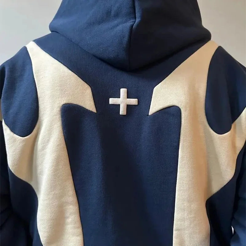 Hoodies Women American  Retro Letter Printed Devil Pattern Hoodie Y2k Harajuku Casual Couple Zipper Hoodies Sweatshirt Fashion Street Clothing