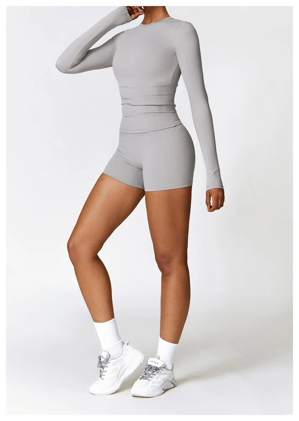 Legging 2PCS Seamless Yoga Set Women Workout Set Sportswear Gym Clothing Fitness Long Sleeve Crop Top High Waist Leggings Sports Suits