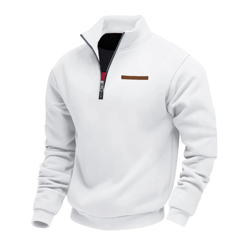 JUMPER fleece long-sleeved men's sweater half zipper loose stand-up collar pullover men's sweater
