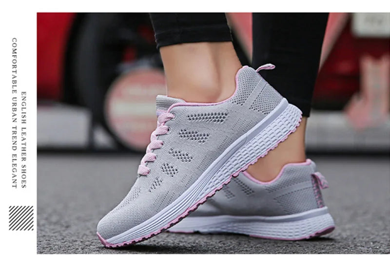 Women Sneakers  Fashion Breathable Walking Mesh Flat Shoes Sneakers Women 2021 Gym Vulcanized Shoes White Female Footwear