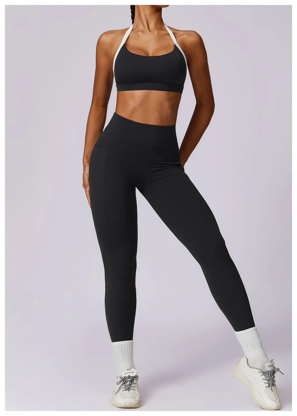 Legging Yoga Set 2PCS Women Sportswear Push Up Workout Clothes Athletic Wear Gym Legging Fitness Bra Crop Top Long Sleeve Sports Suits