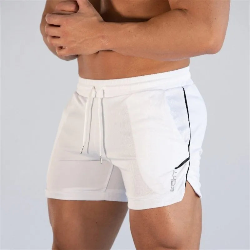 Shorts  men's breathable trend muscle fitness training three point pants running casual sports shorts