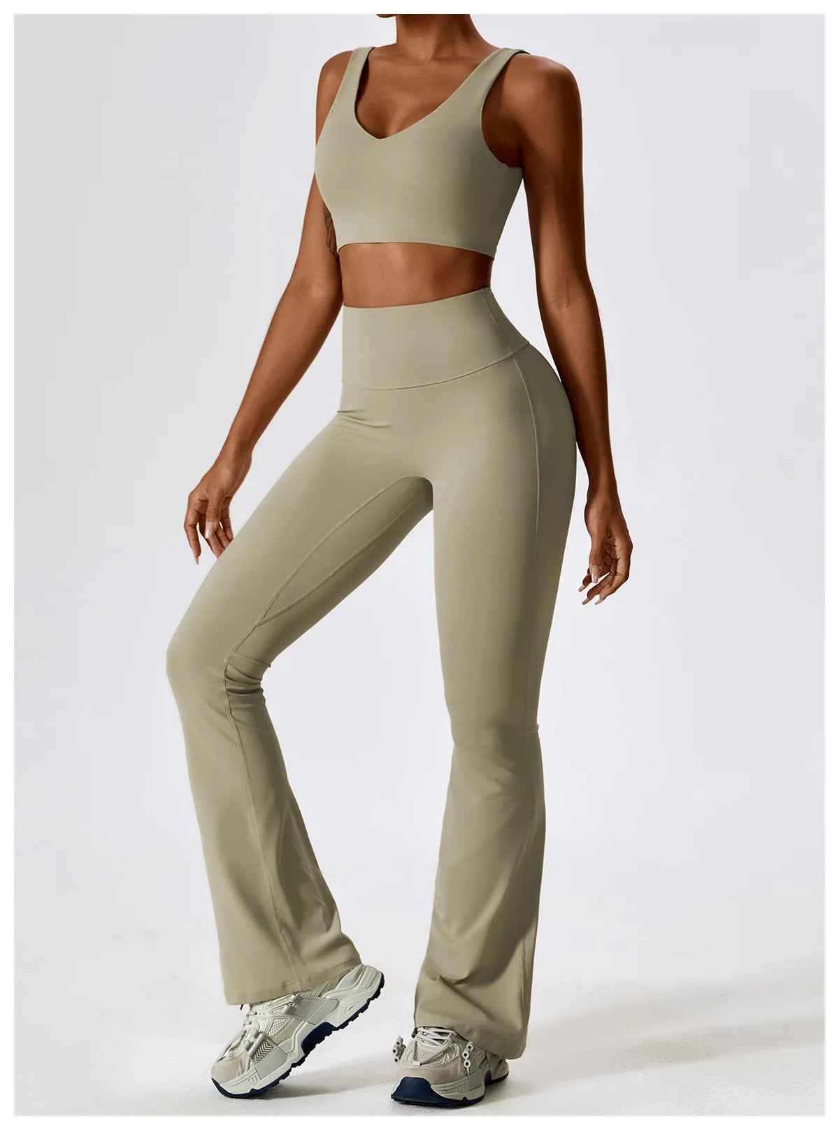 Legging Yoga Set 2PCS Seamless Women Sportswear Workout Clothes Athletic Wear Gym Legging Fitness Bra Crop Top Long Sleeve Sports Suits