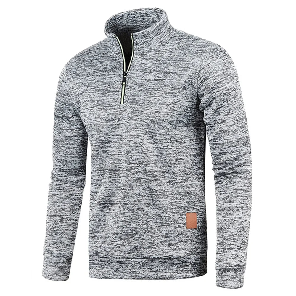 JUMPER Men Sweatshirts Spring Thicker Pullover Half Zipper Pullover for Male Hoody Outdoor Sweatshir Autumn Solid Color Turtleneck Swea