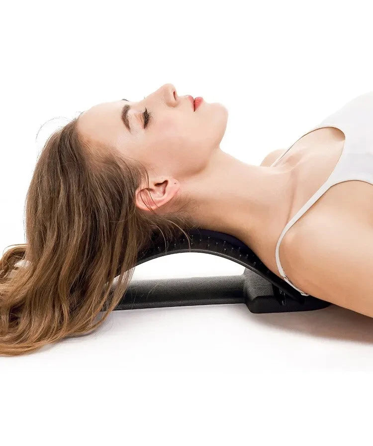 EQP Multi-Level Back & Neck Stretcher - Adjustable Lumbar Support for Deep Stretch, Yoga-like Flexibility