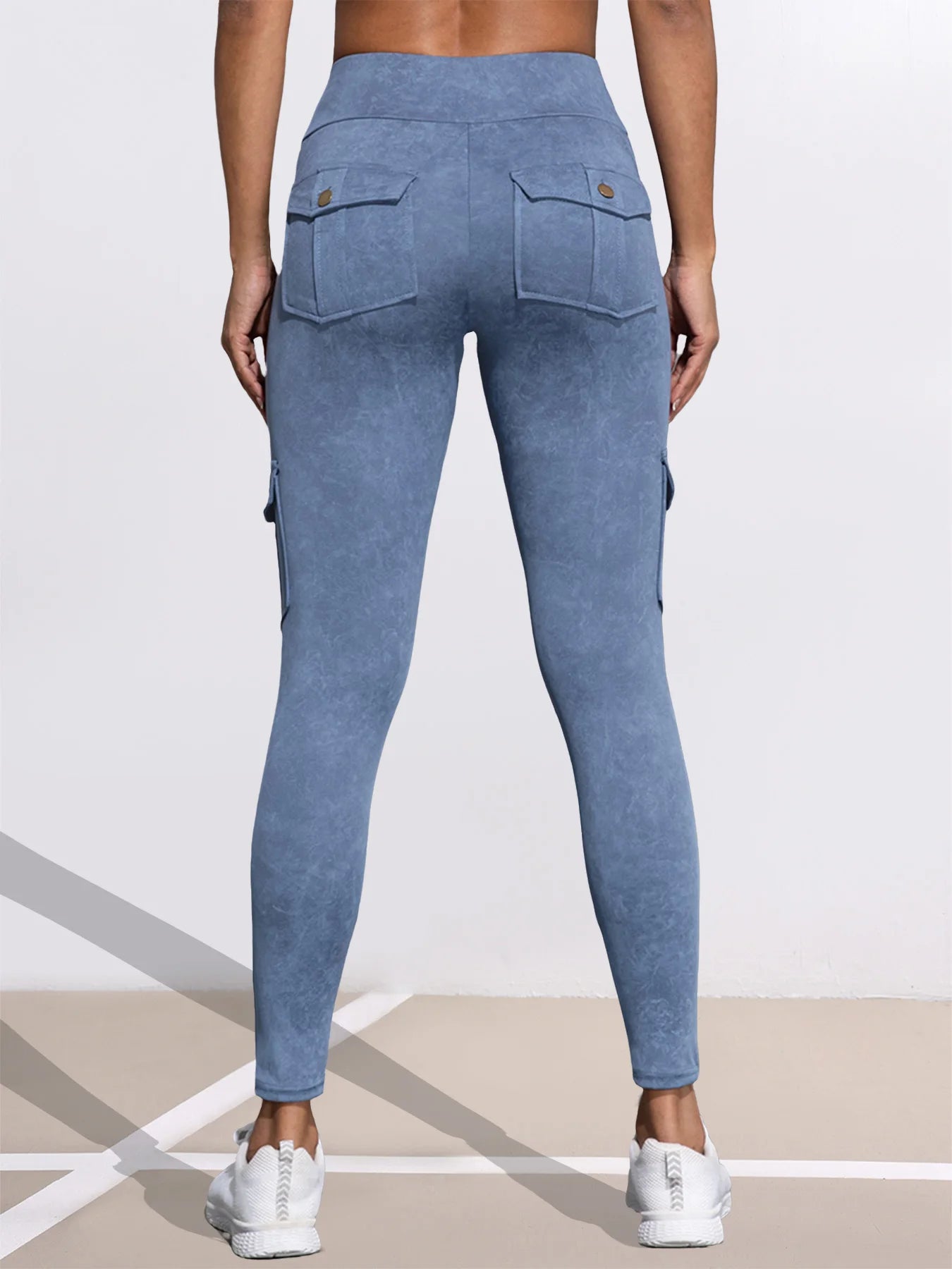 Leggings  1/3 PCS Washed Print Work Pocket Women Leggings Elastic Butt Lifting Fitness Tights 2025 New Athletic Pants Fashion Streetwear