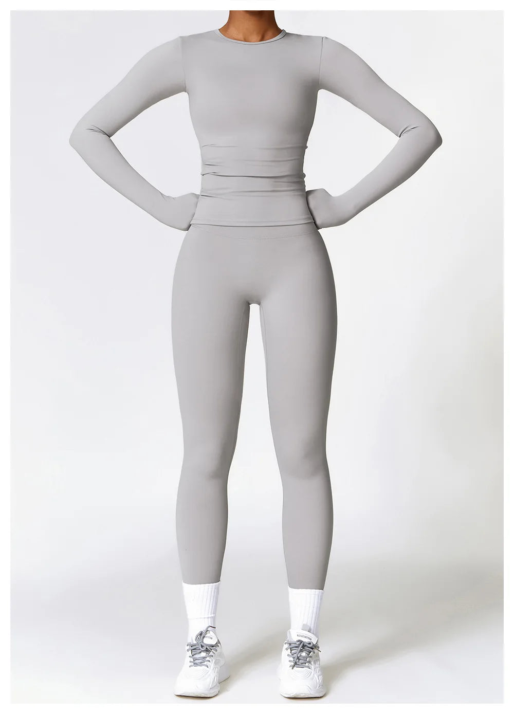 Legging 2PCS Seamless Yoga Set Women Workout Set Sportswear Gym Clothing Fitness Long Sleeve Crop Top High Waist Leggings Sports Suits