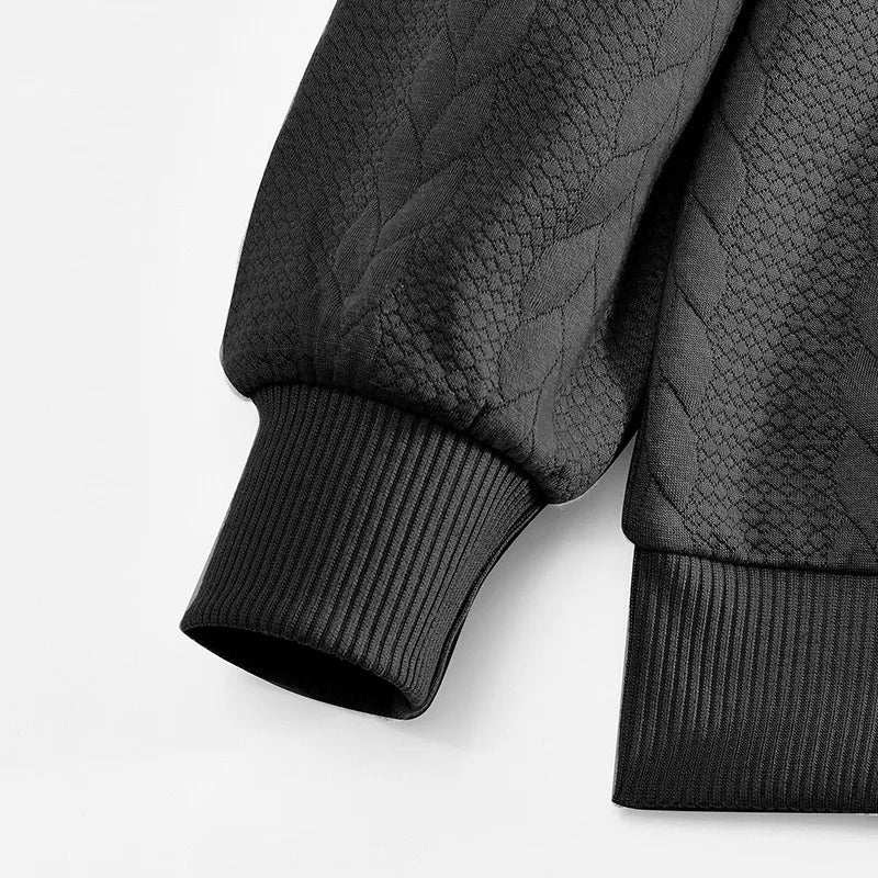 JUMPER Casual stand-up collar zipper pullover loose knitted jacquard autumn and winter long-sleeved sweater men's top