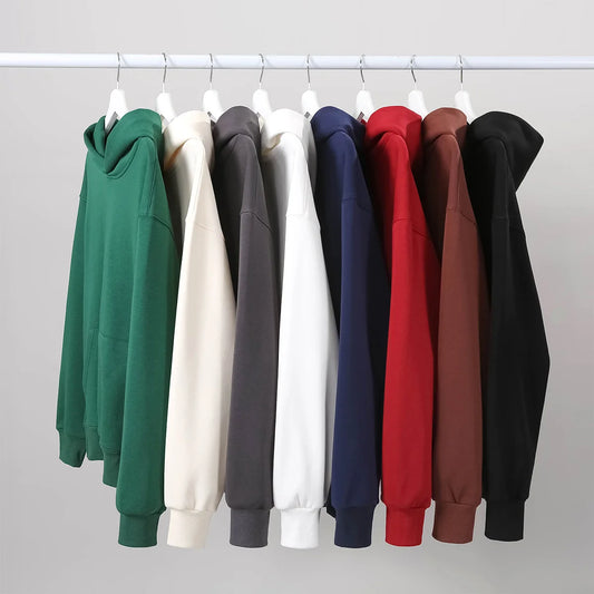 JUMPER Heavy Weight Cotton Plus Velvet Hooded Sweater Men Thickened Tight Polar Fleece Pullover Hoodie Women Sweatshirt
