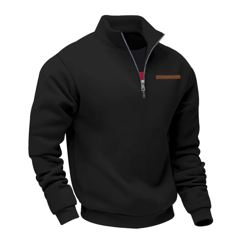 JUMPER fleece long-sleeved men's sweater half zipper loose stand-up collar pullover men's sweater