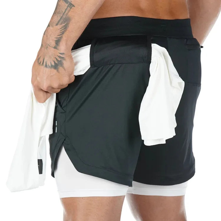 Shorts Camo Running Shorts Men Gym Sports Shorts 2 In 1 Quick Dry Workout Training Gym Fitness Jogging Short Pants Summer Men Shorts