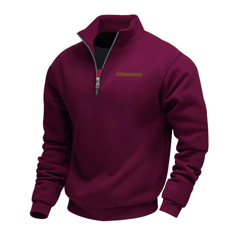 JUMPER fleece long-sleeved men's sweater half zipper loose stand-up collar pullover men's sweater