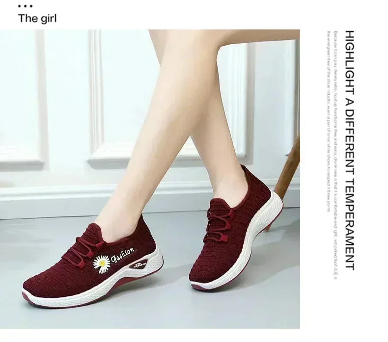 Women Sneakers  light running shoes, net shoes, comfortable soft soled sneakers, women's breathable casual single shoes
