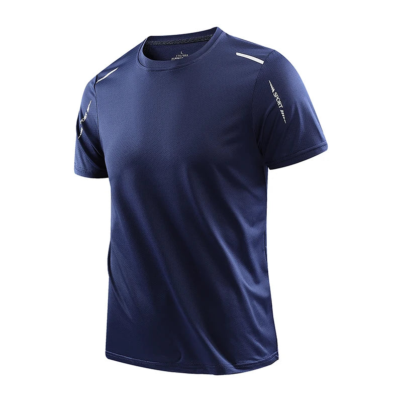 T-shirts Men's Running Quick Drying T-shirts Breathable Hiking Fishing Tees Soft Elasticity Outdoor Sports Short Shirt Summer