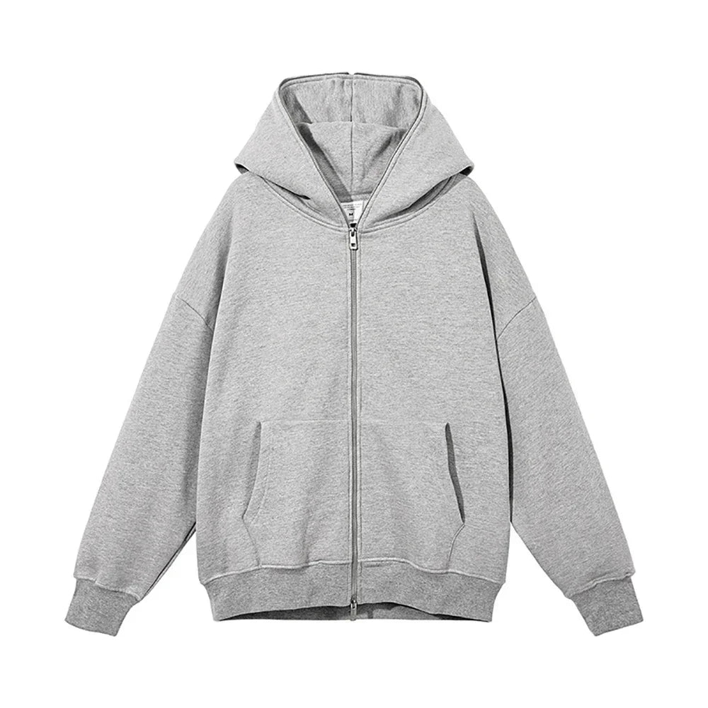 JUMPER Men's and women's full zip hooded jackets, zip hoodies, casual cardigans, streetwear hip-hop PVD, Y2K clothing, spring fashion