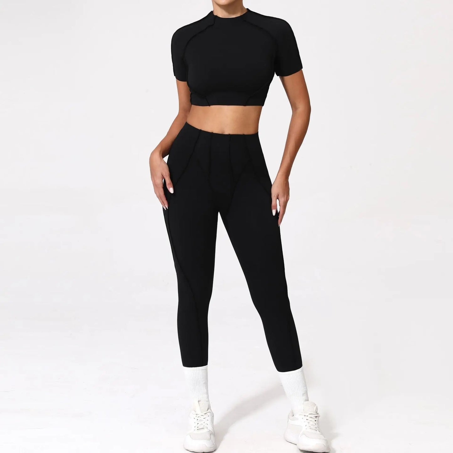Legging Seamless Yoga Sets Sports Fitness Hip-lifting High Waist Skinny Long-sleeved Suit Running Workout Gym Leggings Sets for Women