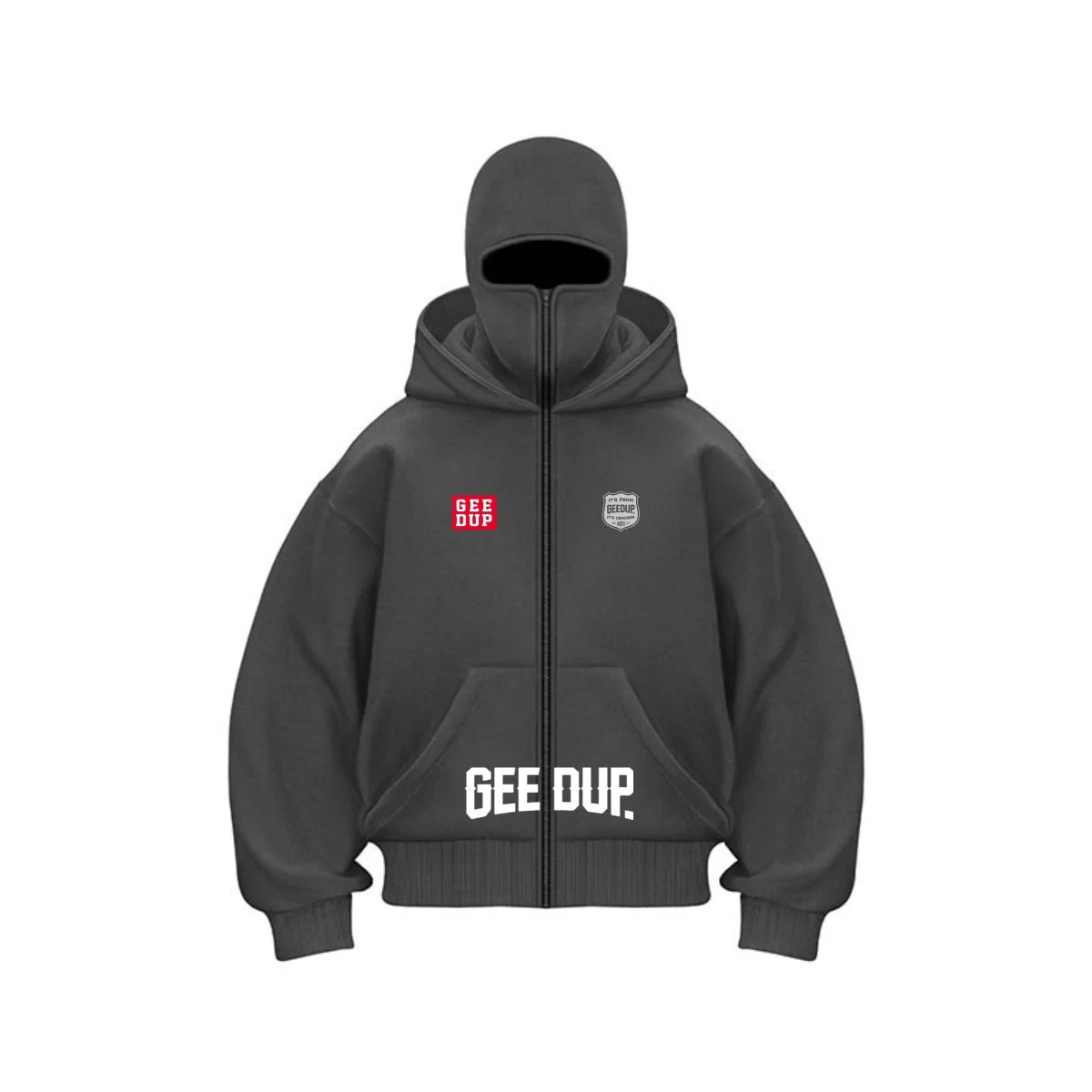 JUMPER Men's Ninja Hooded Loose Y2K Sport Shirt, Street Loose Casual Masked Sweatshirt Windproof Double Hoodie
