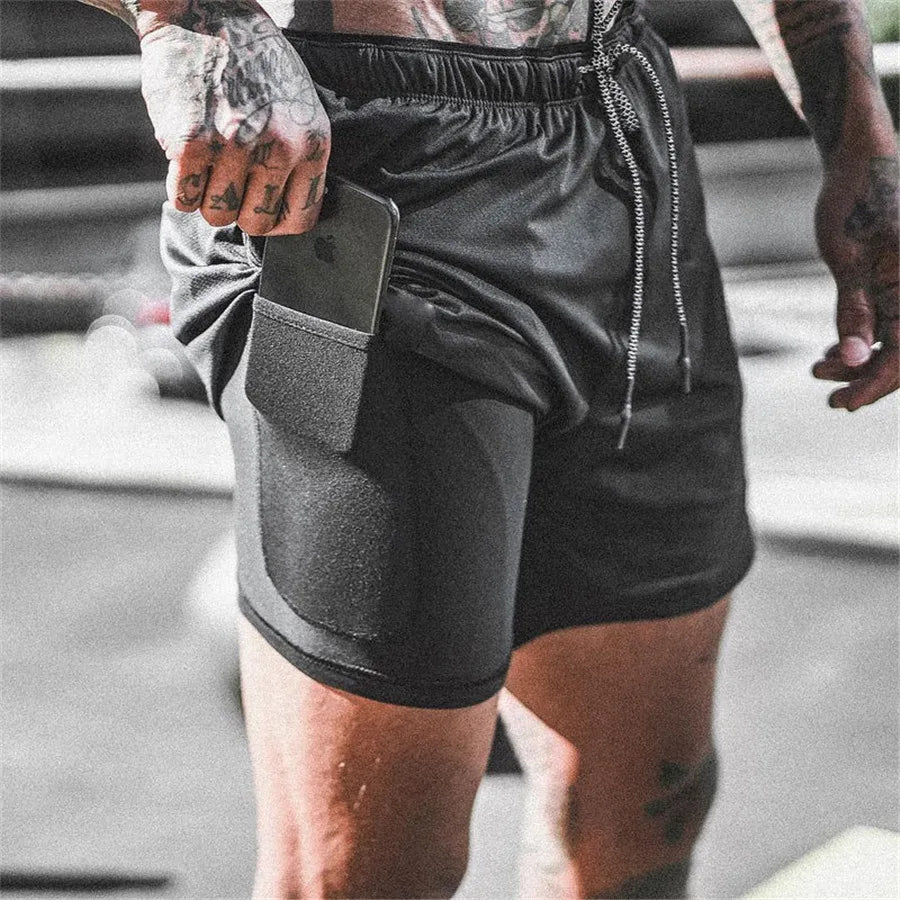 Shorts  Sportswear Double-deck Running Shorts 2 In 1 Beach Bottoms Summer Gym Fitness Training Jogging Short Pants Men