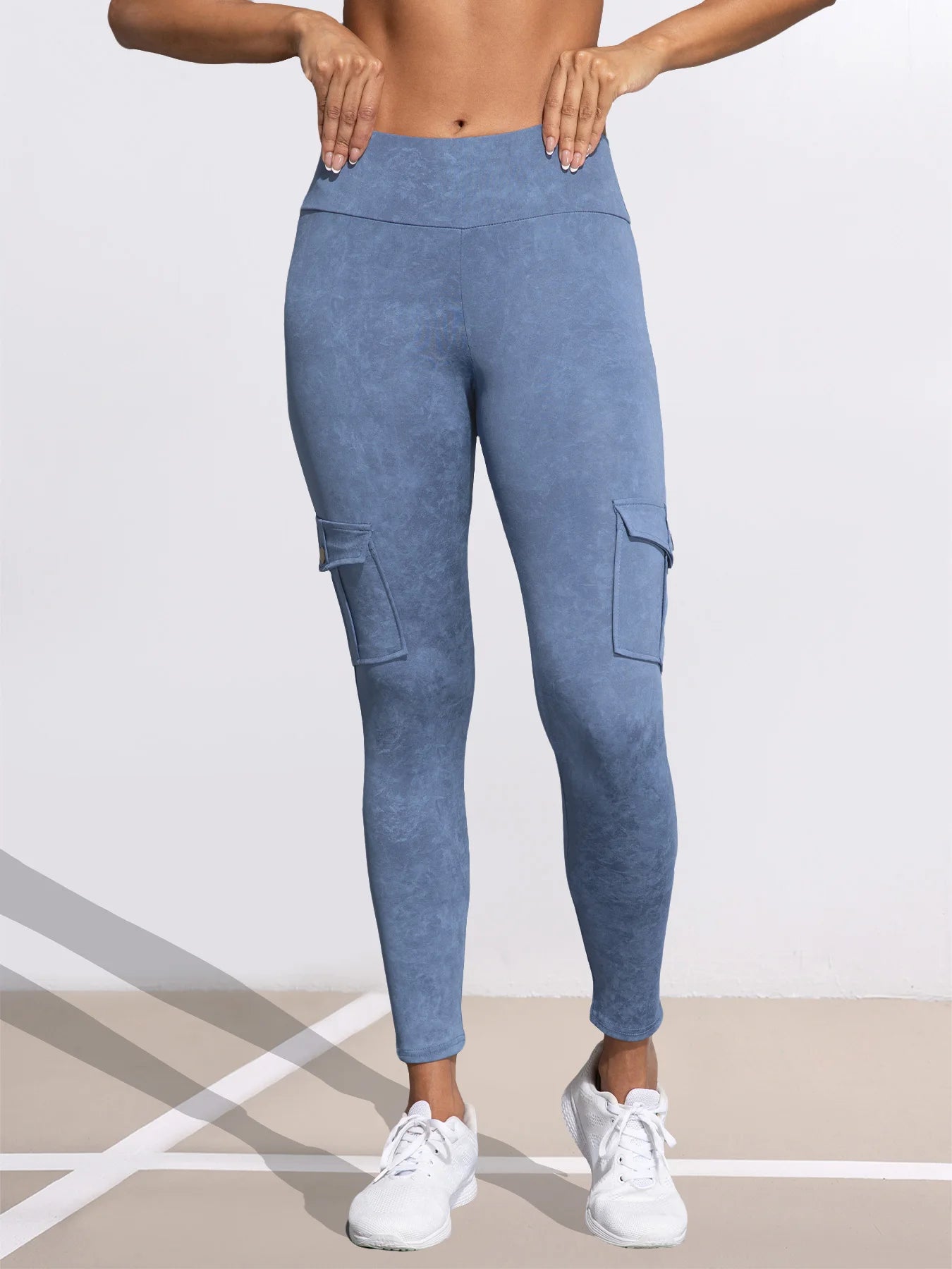 Leggings  1/3 PCS Washed Print Work Pocket Women Leggings Elastic Butt Lifting Fitness Tights 2025 New Athletic Pants Fashion Streetwear