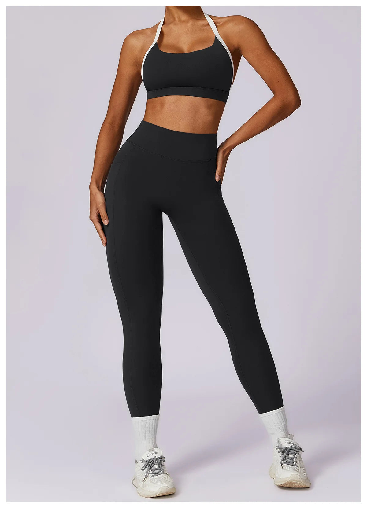 Legging Yoga Set 2PCS Women Sportswear Push Up Workout Clothes Athletic Wear Gym Legging Fitness Bra Crop Top Long Sleeve Sports Suits