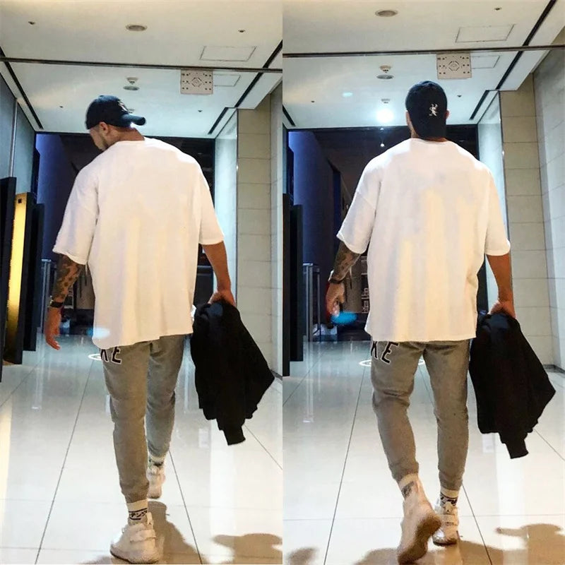 T-shirts Collar  sports  Oversize Cotton Summer Tee Training running shirt Man Streetwear Half Sleeve men T-shirt