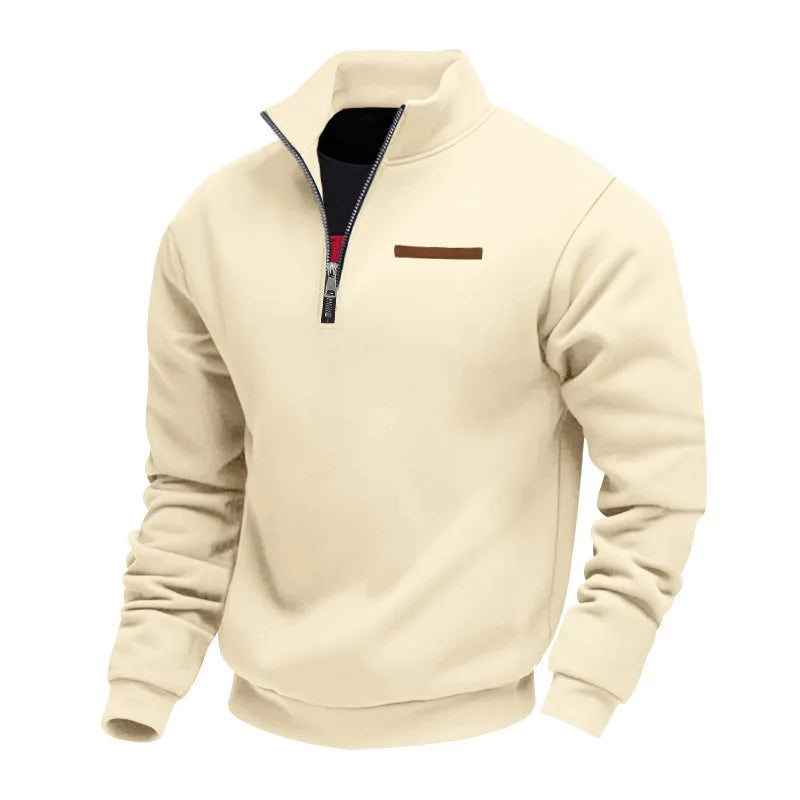 JUMPER fleece long-sleeved men's sweater half zipper loose stand-up collar pullover men's sweater