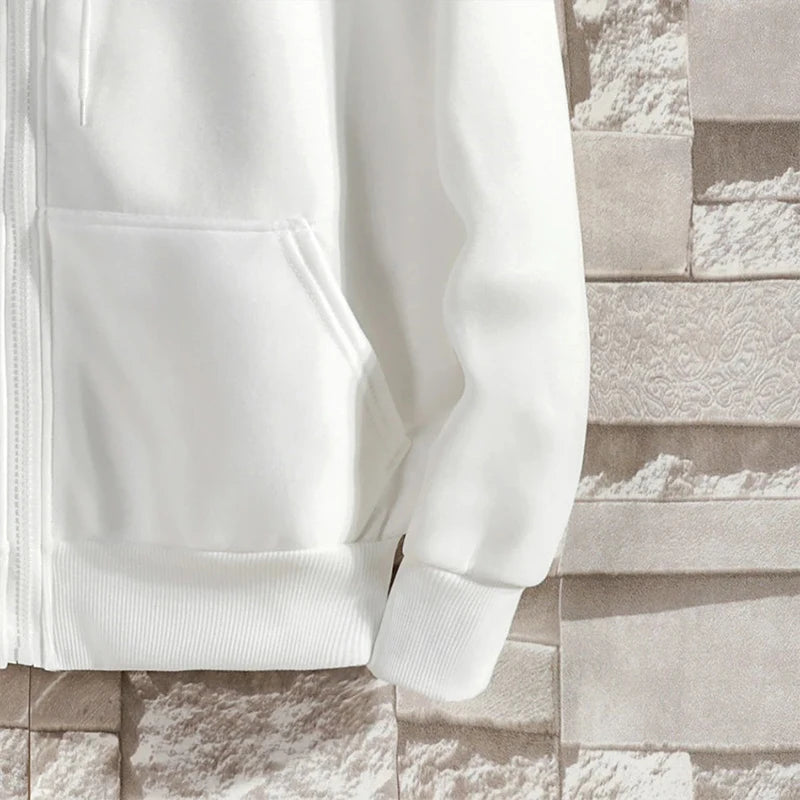JUMPER Zipper Hoodies Autumn Winter Men's New Long Sleeve Hooded Sweatshirt Fashion Casual Male Outfit Sportwear Loose Fit Clothes