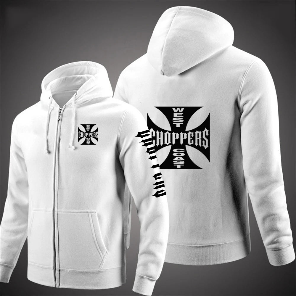JUMPER West Coast Choppers 2024 New Spring Autumn Mens Solid Color Zipper Pullover Sweater Warm Long-sleeved Comfortable Versatile Caot