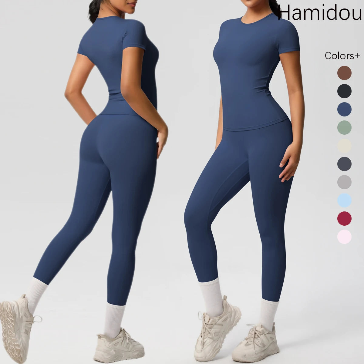 Legging Women 2pcs Patchwork Sport Yoga Suit Gym Sports Crop Tops Sexy Bodycon Crop Tube Top Workout Leggins Booty Bum Leggins