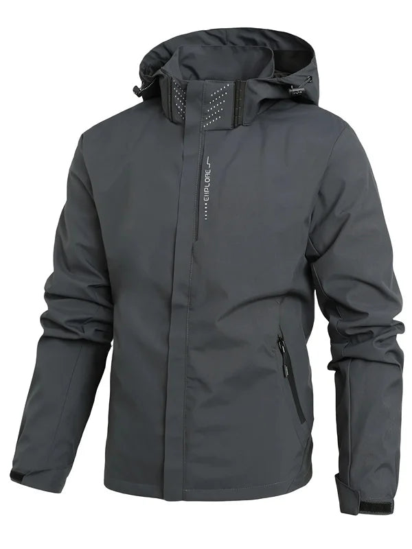 JUMPER Men's Waterproof Rain Jacket Lightweight Outer Hooded Outdoor Raincoat Hiking Windproof Jacket Climbing Outdoor Jackets