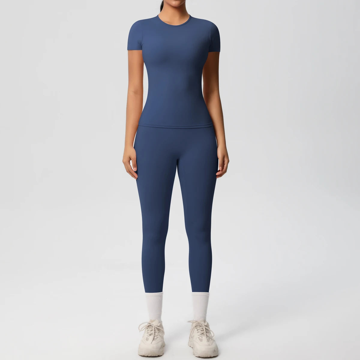 Legging Women 2pcs Patchwork Sport Yoga Suit Gym Sports Crop Tops Sexy Bodycon Crop Tube Top Workout Leggins Booty Bum Leggins