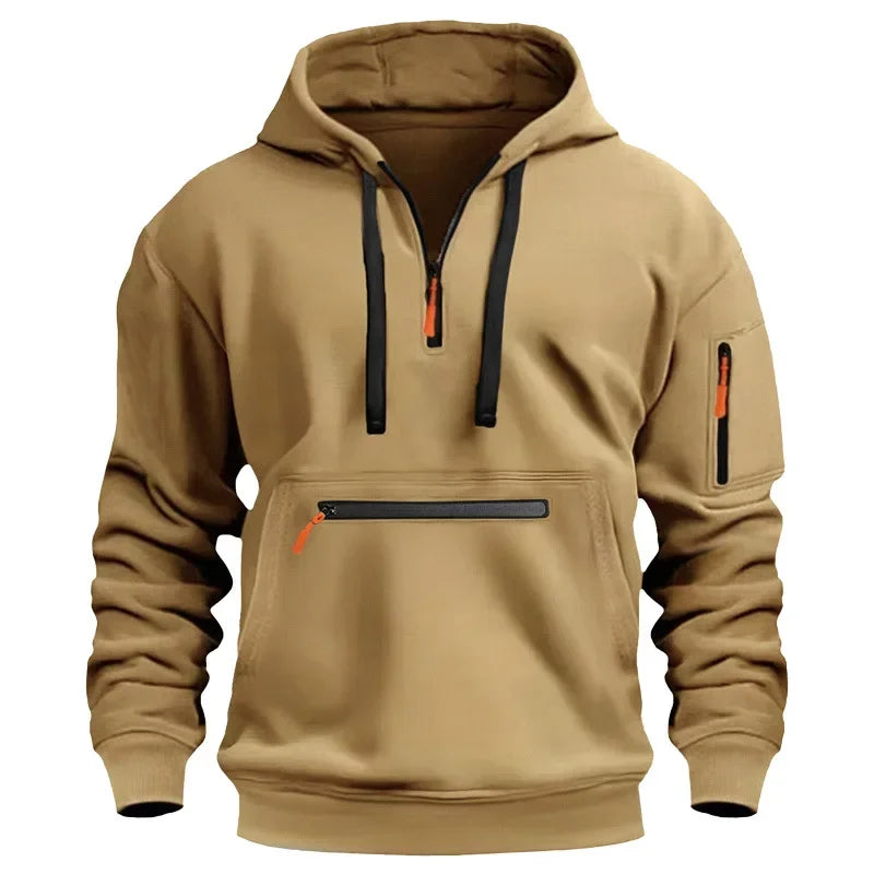 Men's Hooded Outdoor Warm Workwear Casual Sweatshirt Comfortable Streetwear Fashion Men's Sweatshirt 1/2piecs