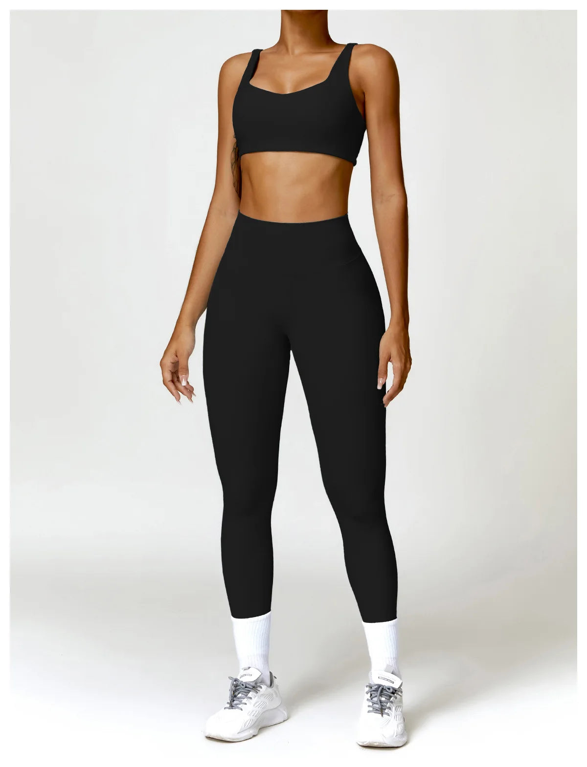 Legging Women Tracksuit Yoga Set 2PCS Sportswear Workout Clothes Athletic Wear Gym Legging Fitness Bra Crop Top Long Sleeve Sports Suits